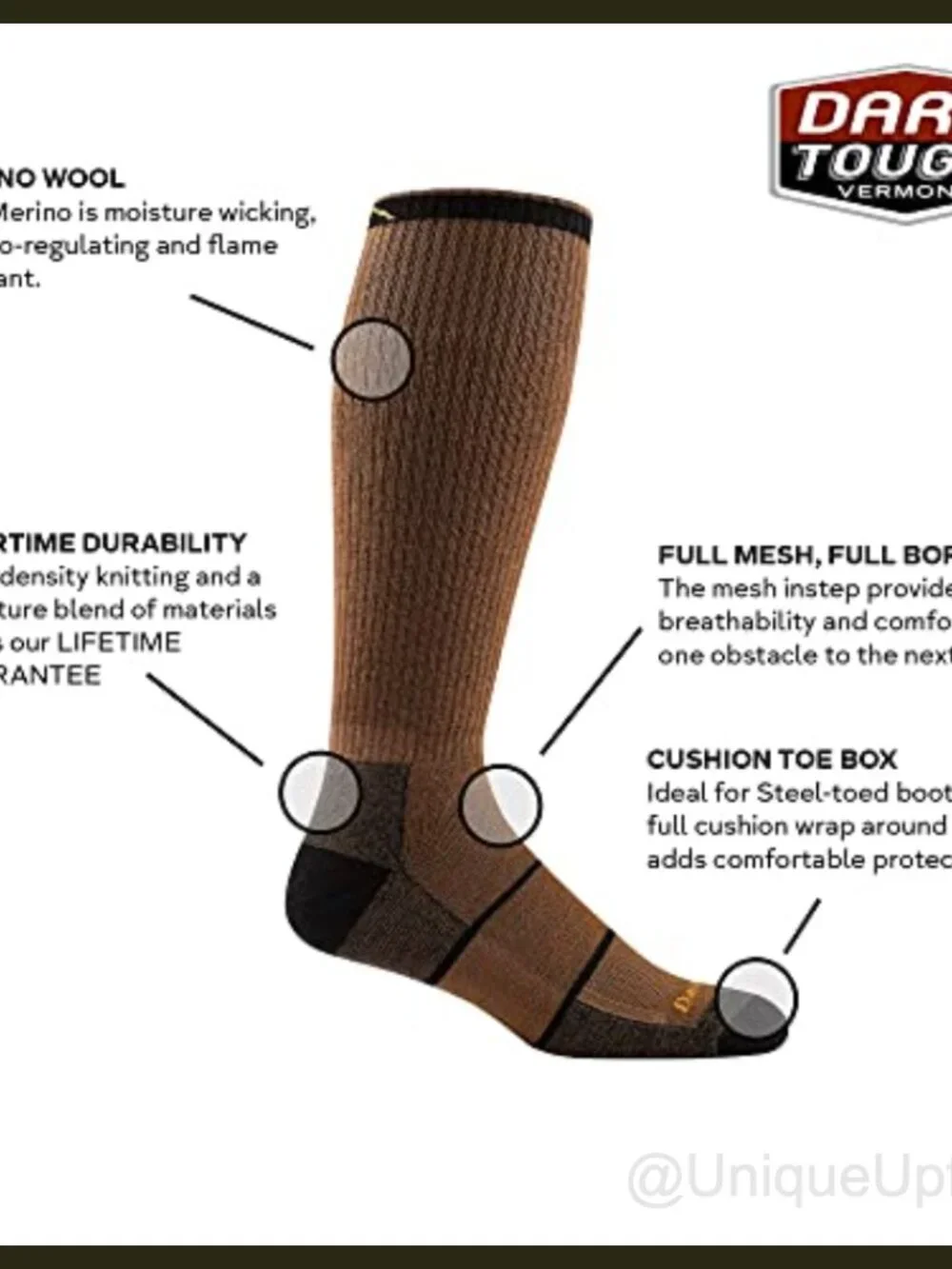 Merino Wool Over-The-Calf Full Cushion Athletic Socks